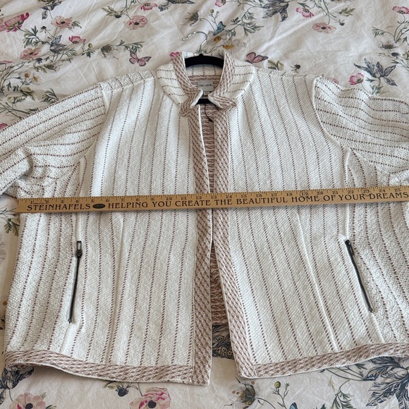 NWT - Nic+Zoe Cream and Gold Knit Jacket- 2X - Picture 6 of 11